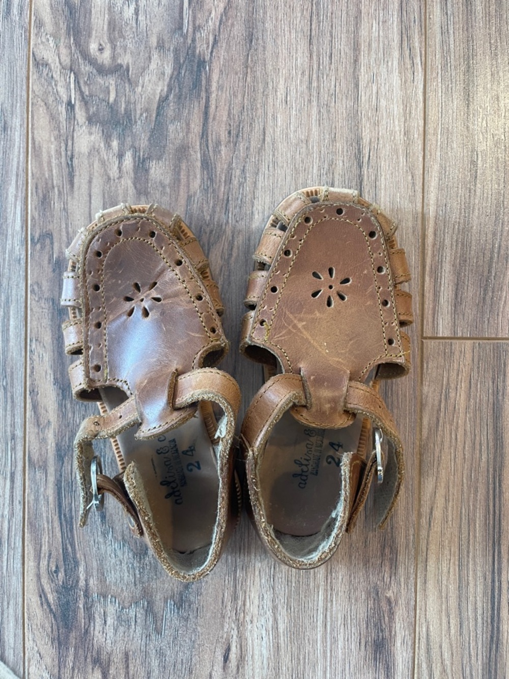 Adelisa and Co: Brown Leather Kids Sandals
